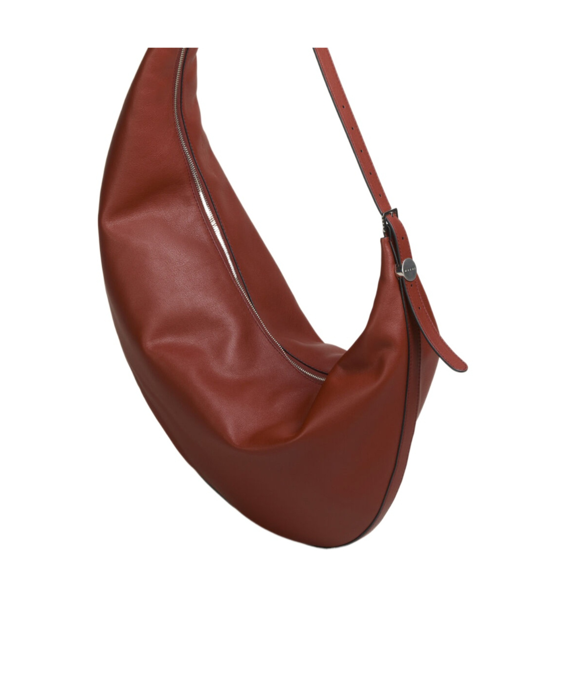 Marni Brown Leather Dot Medium Hobo Bag
