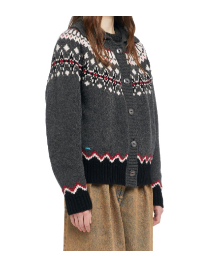 Alanui Sweet Winter Cardigan Mit Fair-isle-muster In Gray