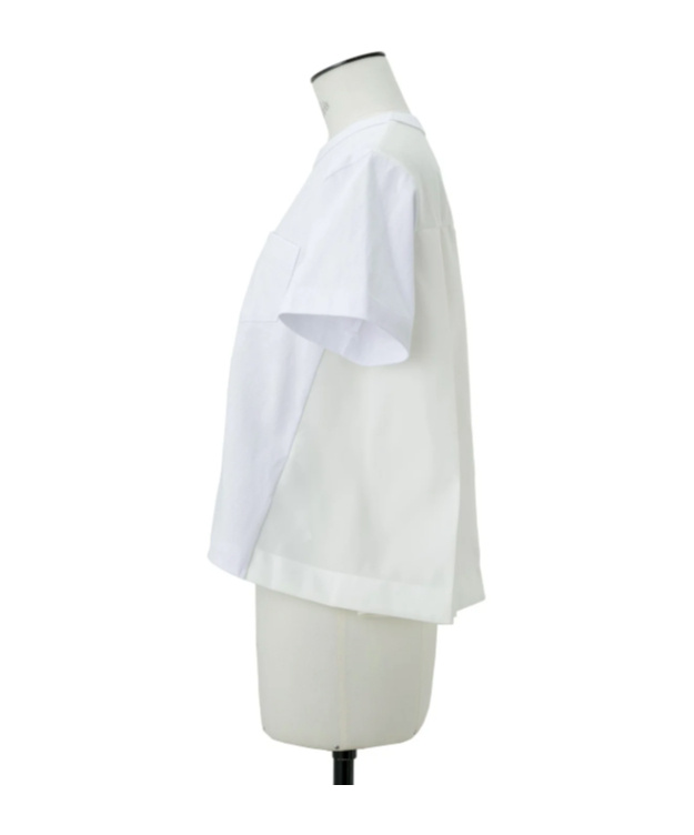 Sacai Nylon Twill X Cotton Jersey T-shirt In White