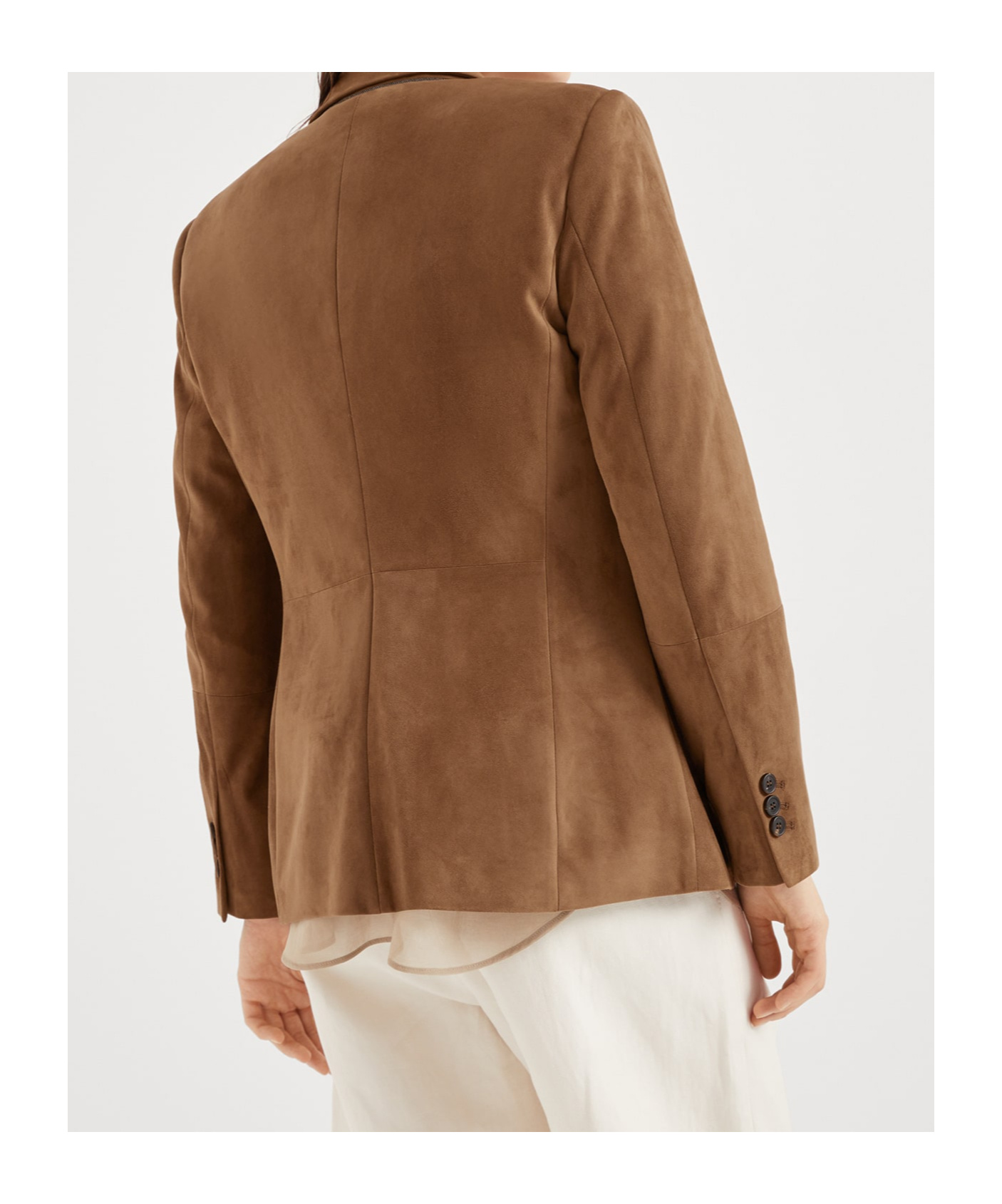 Brunello Cucinelli Leather Jacket In Brown