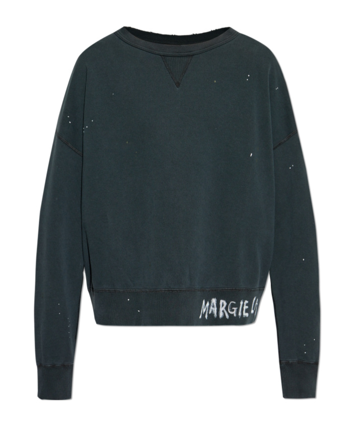 Maison Margiela Men Crewneck Sweatshirt With Distressed Details