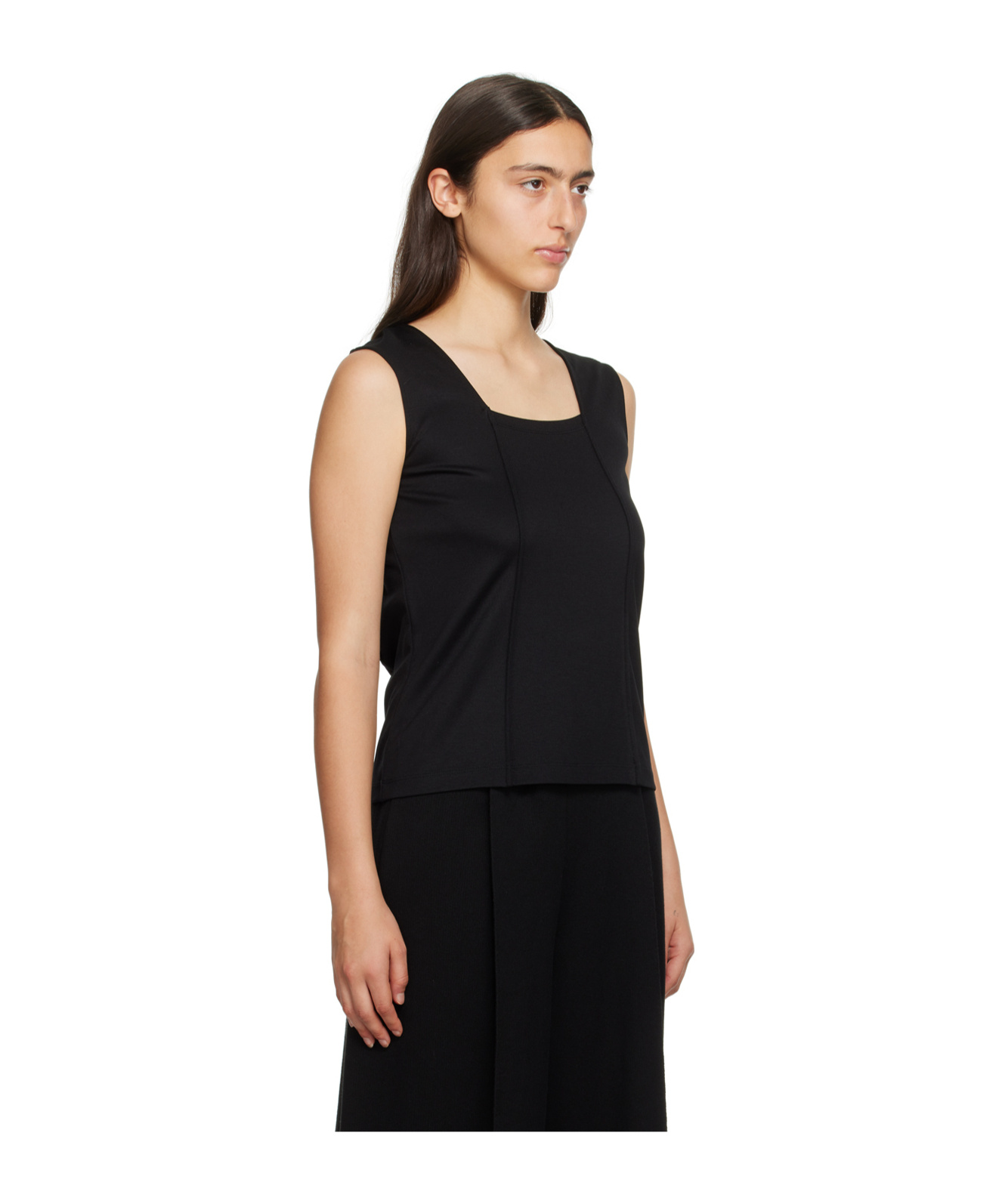 Issey Miyake Spoon Collar Vest In Black