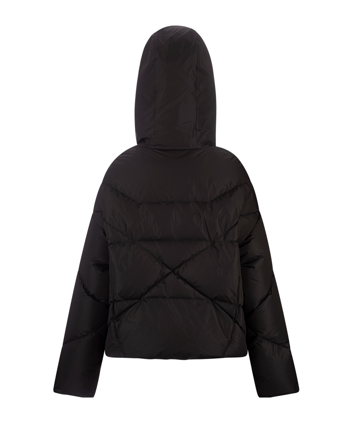 Khrisjoy Long-sleeved Short Down Jacket In Black