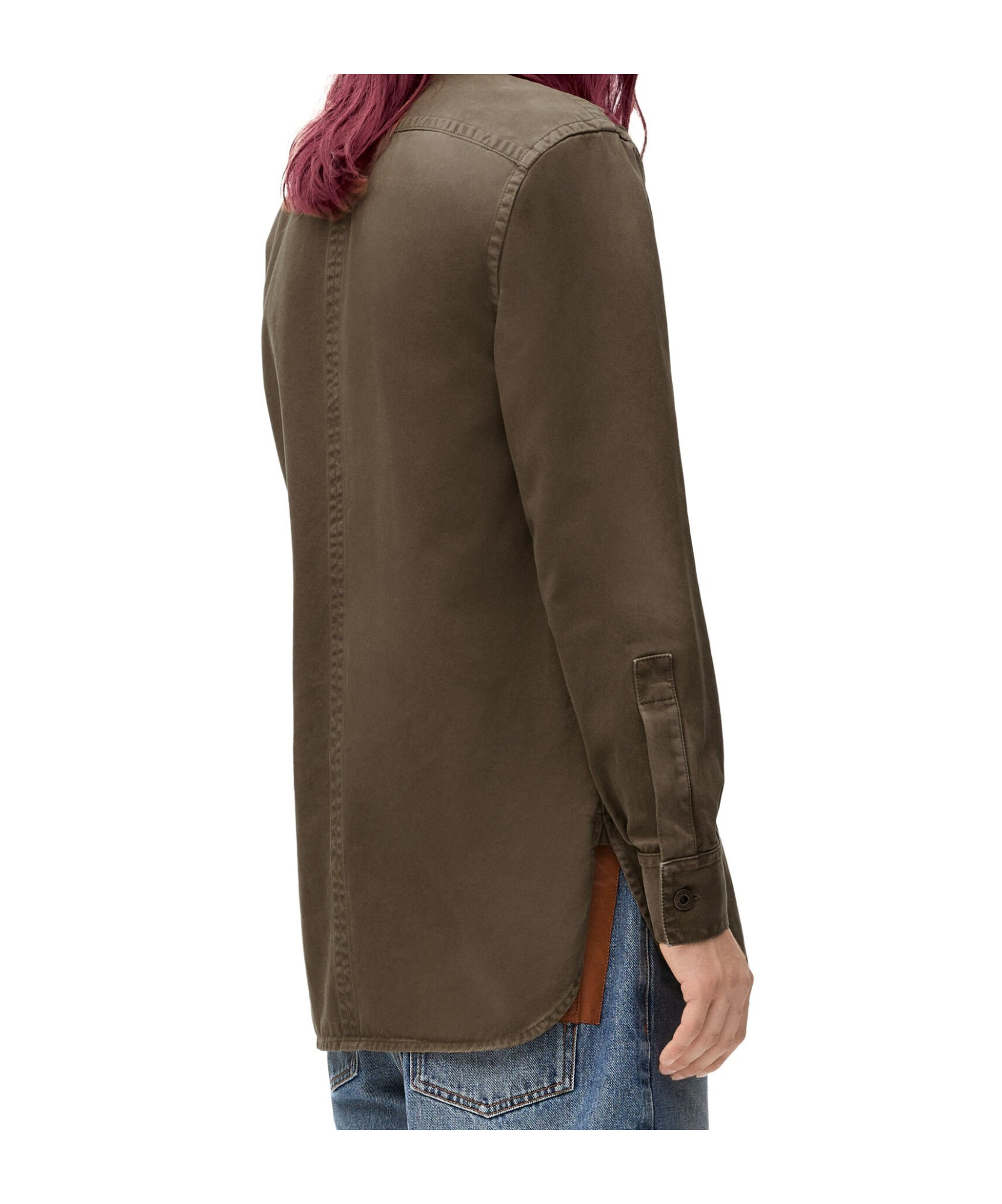 Loewe Long-sleeved Shirt Coat In Brown