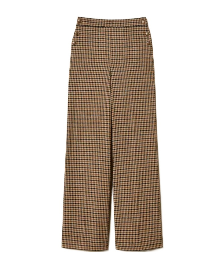 Twinset Checked Button-fastening Trousers In Brown