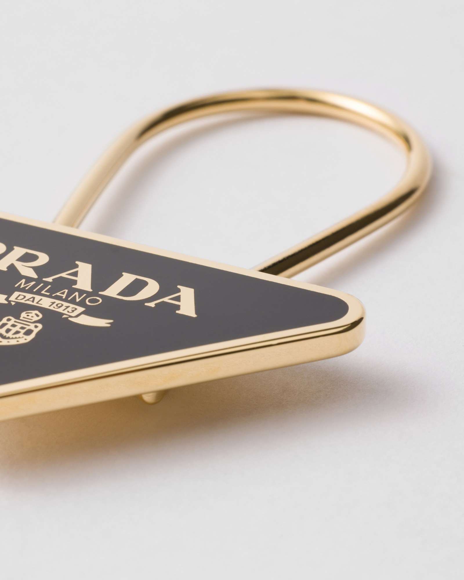 Prada Women's Steel Keyring In Black