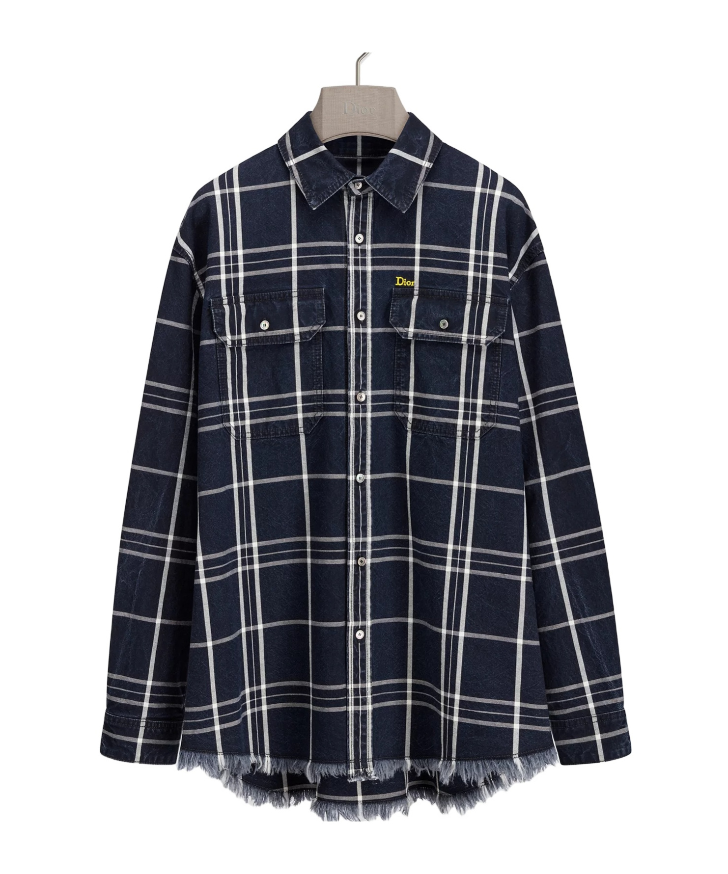 Dior Checkered Overshirt In Blue