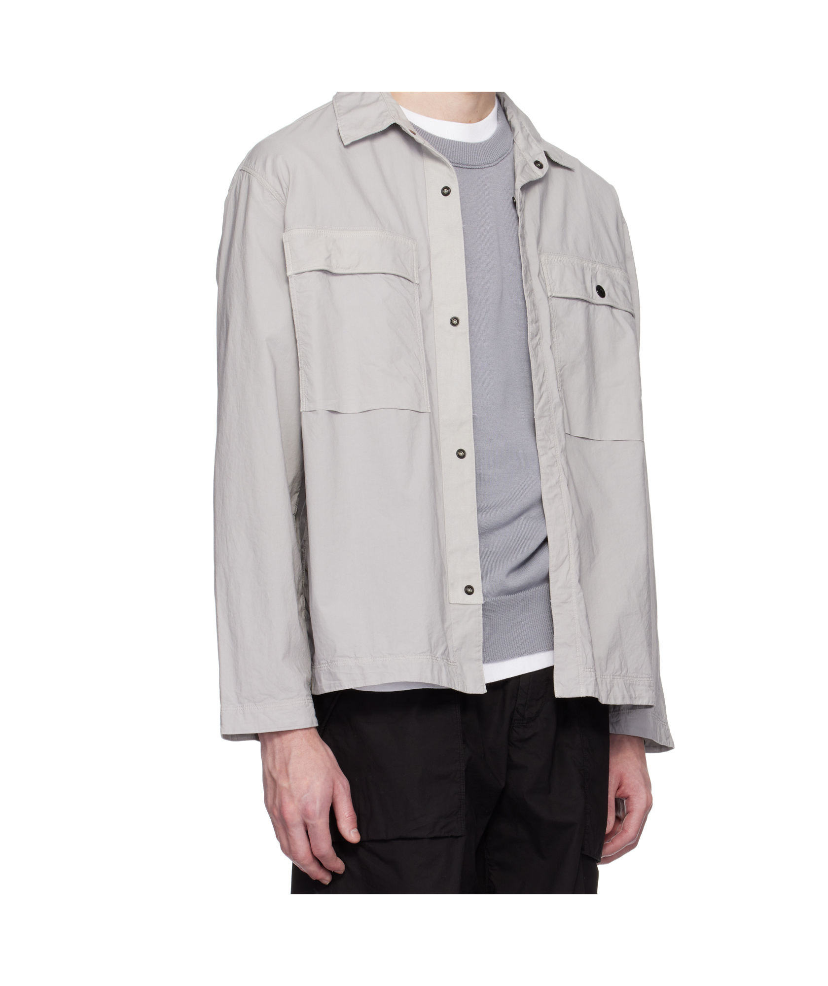 Stone Island Tela Paracadute Overshirt In Gray