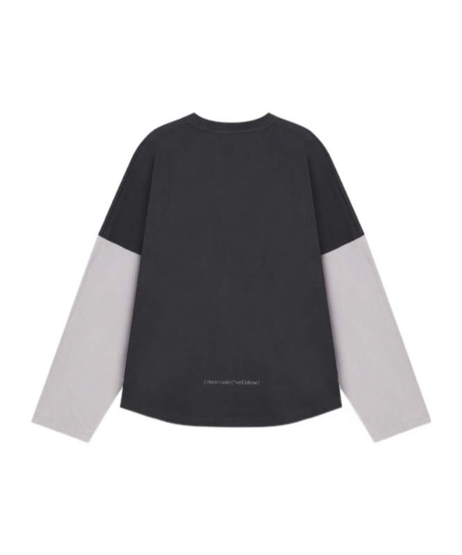 We11 Done Grey Code Long-sleeved T-shirt In Gray