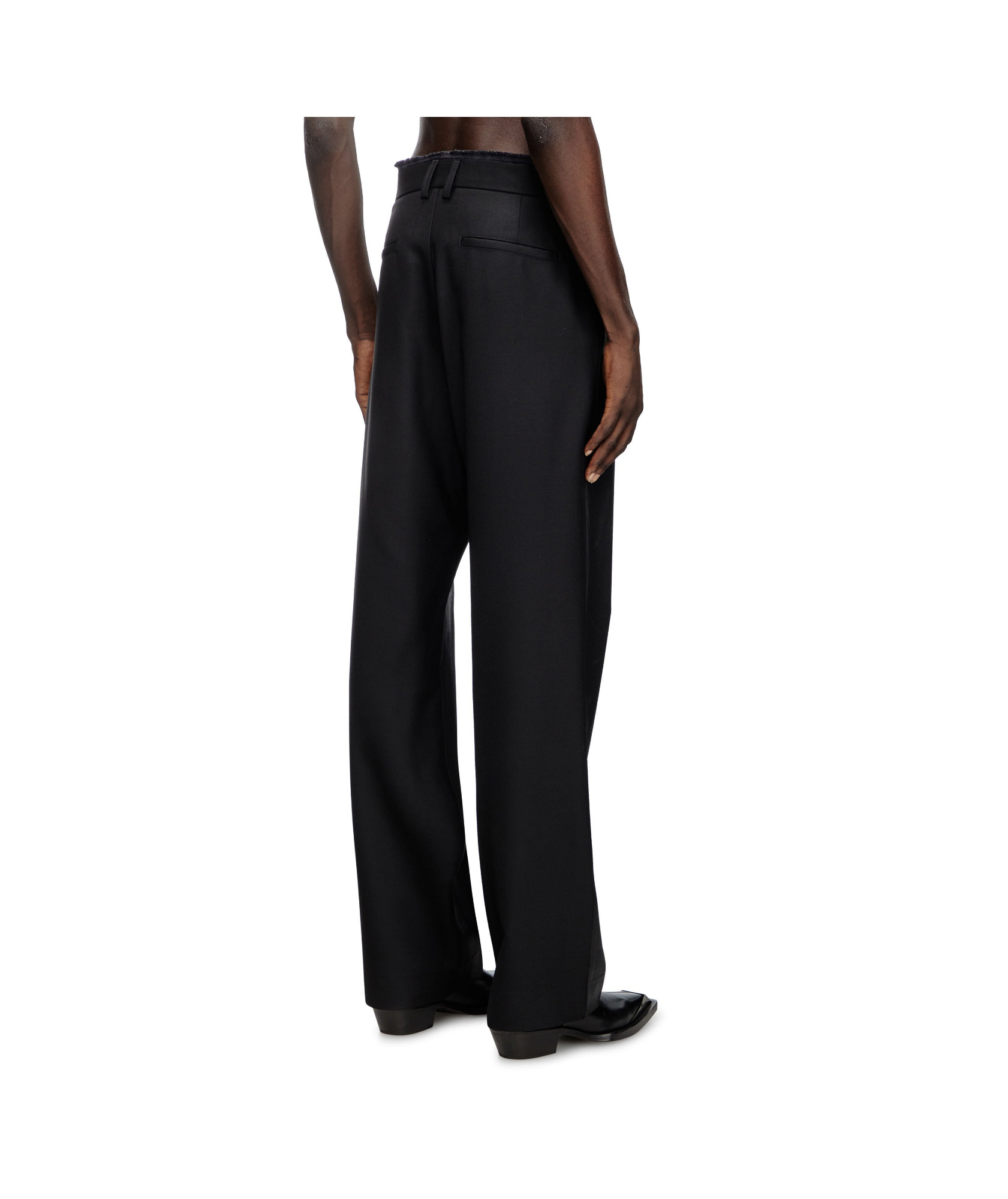 Diesel Belt-loop Casual Pants In Black