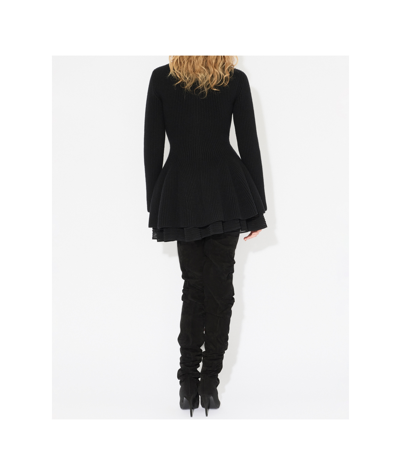 Alaïa Full Skirt With Pleated High Waist In Black