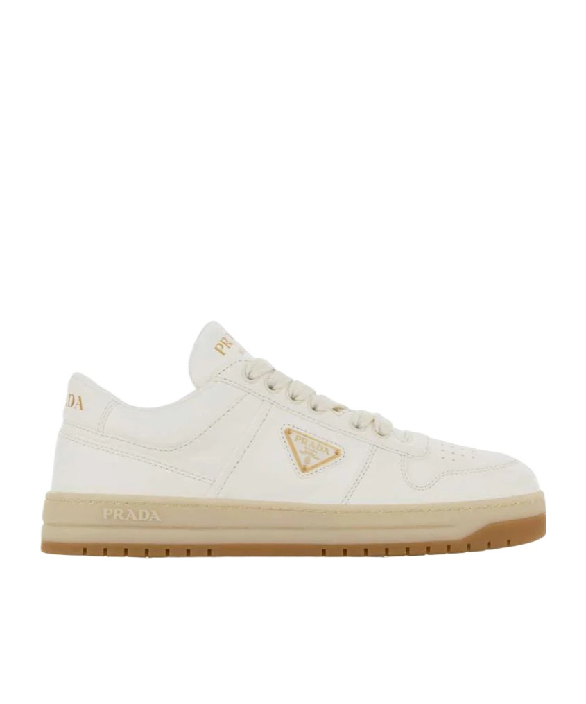 Prada Downtown Bold Lace-up Sneakers In Neutral