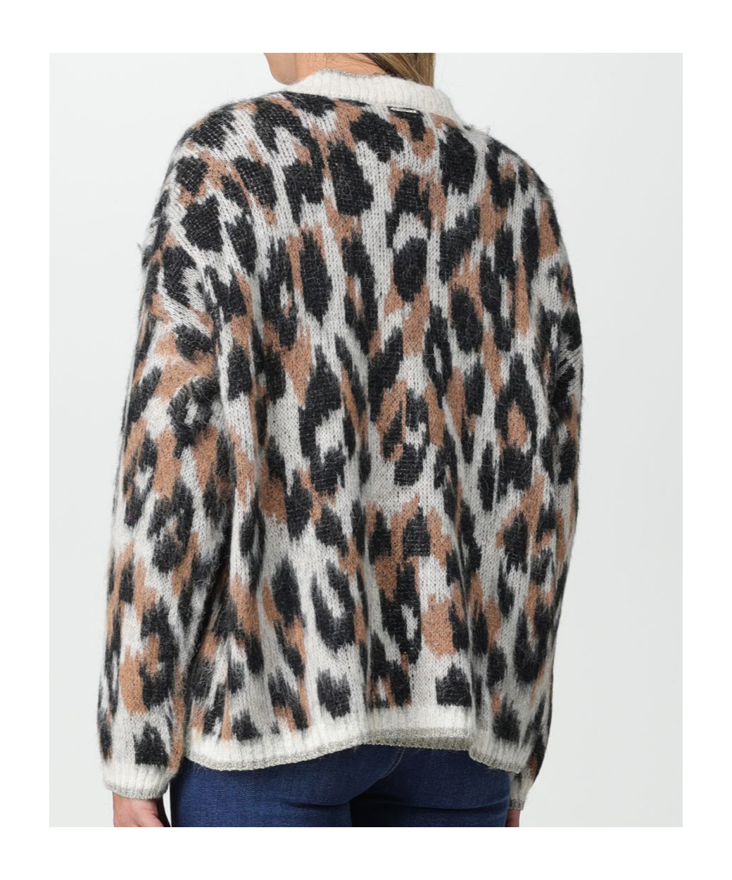 Liu •jo Leopard-intarsia Knit V-neck Cardigan In Animal Print