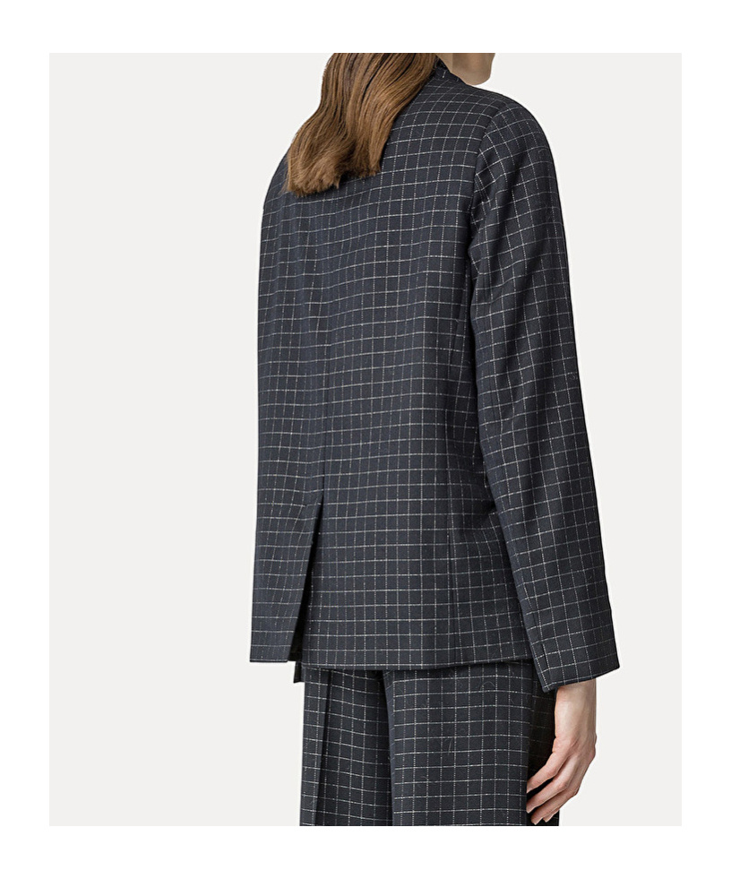 Forte Forte Checked Suit Jacket In Black