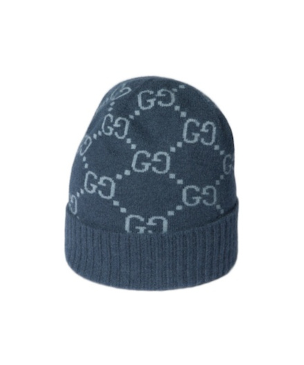 Gucci Gg Cashmere Jacquard Hat In Blue