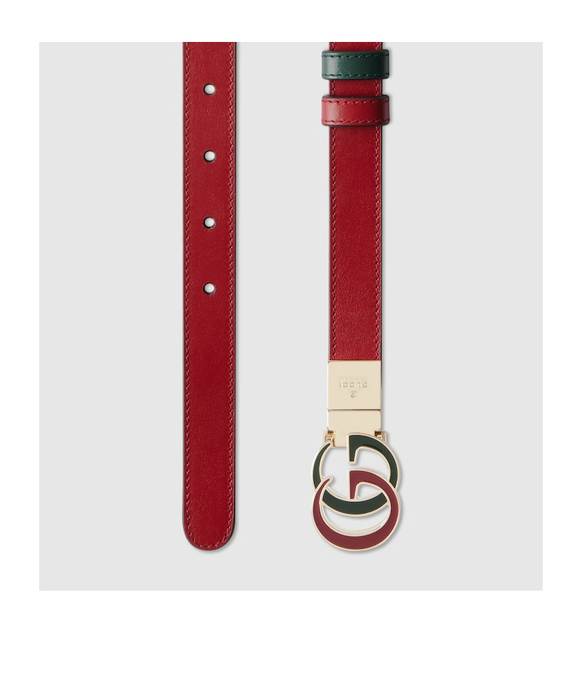 Gucci Logo Plaque Reversible Belt In Red