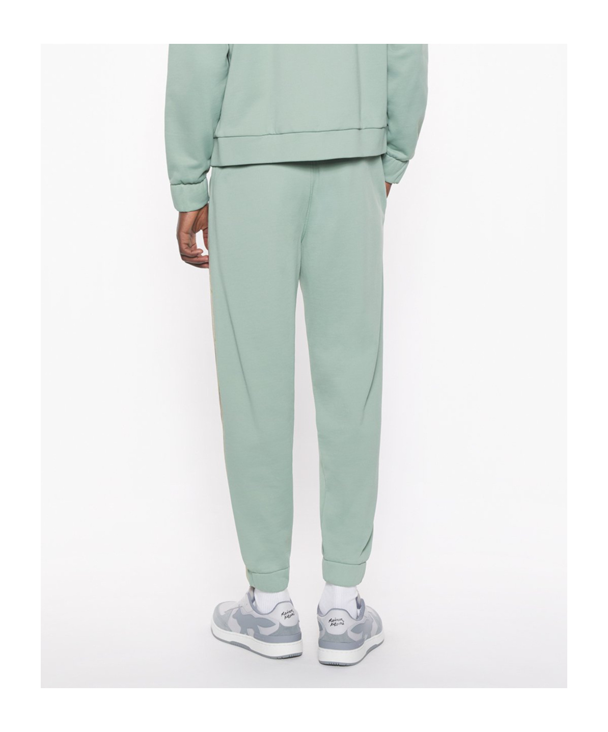 Maison Kitsuné Flash Fox Track Pants In Gray Medium Green