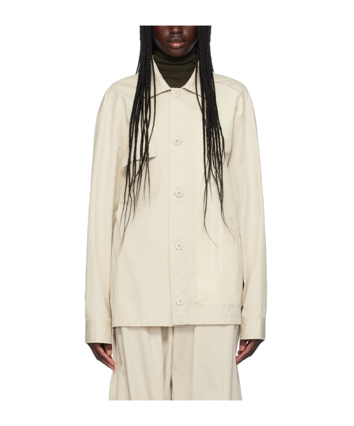 Mm6 Maison Margiela Lapel Long-sleeved Casual Jacket In Nude