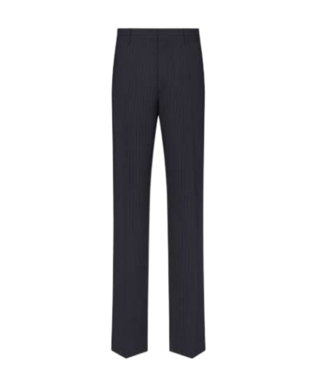 Dior Striped Wool Casual Pants In Black