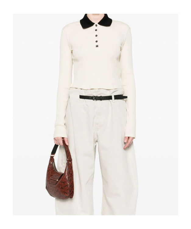 Amiri Long-sleeved Polo Shirt In Neutral