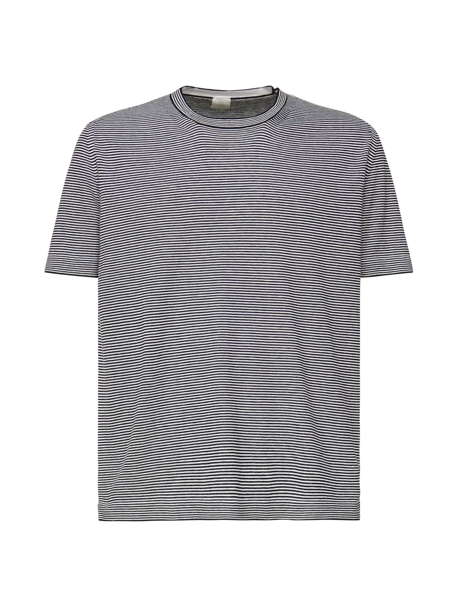 Eleventy Striped Crewneck T-shirt In Gray