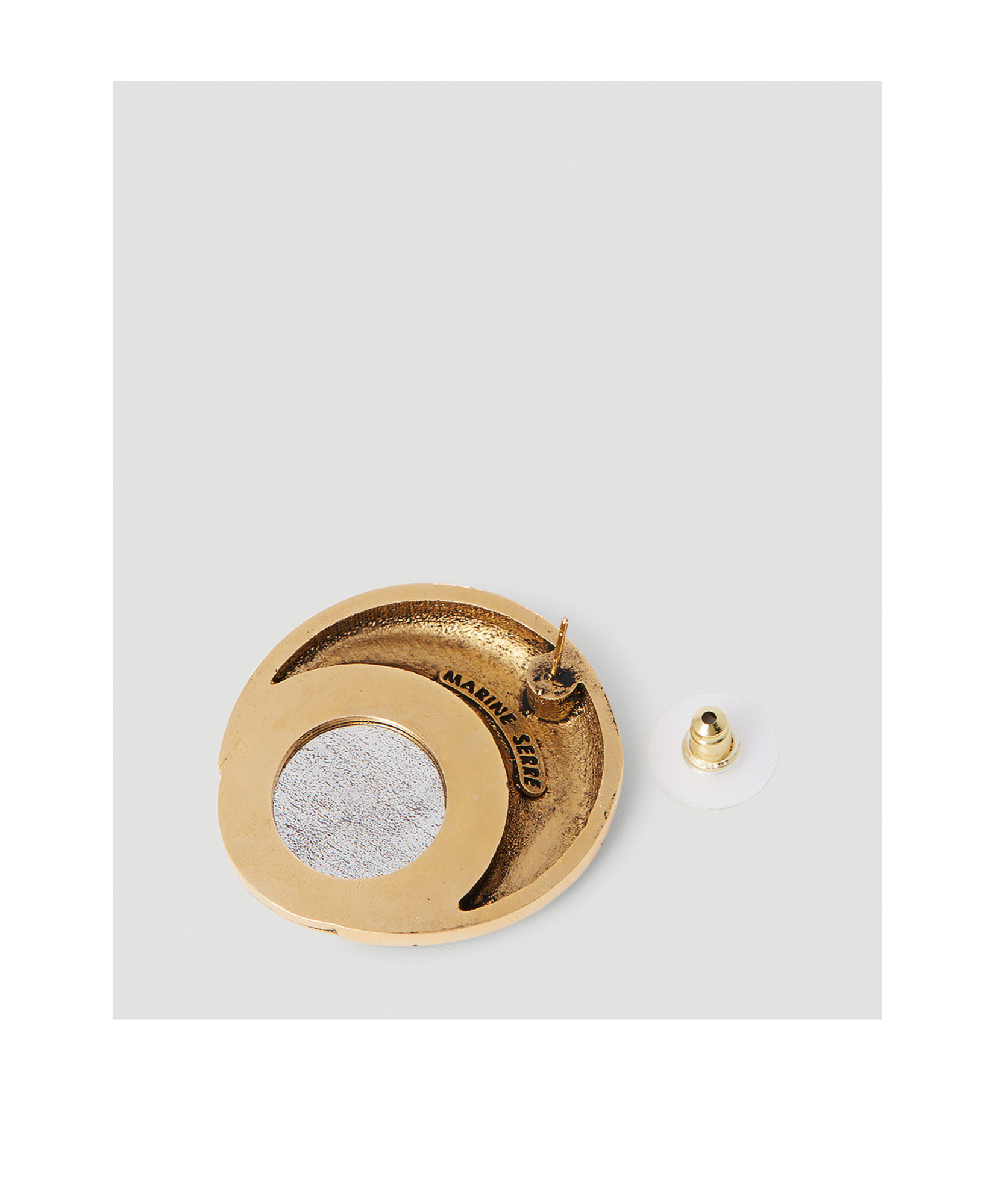 Marine Serre Regenerated Buttons Moon Earrings In Yellow