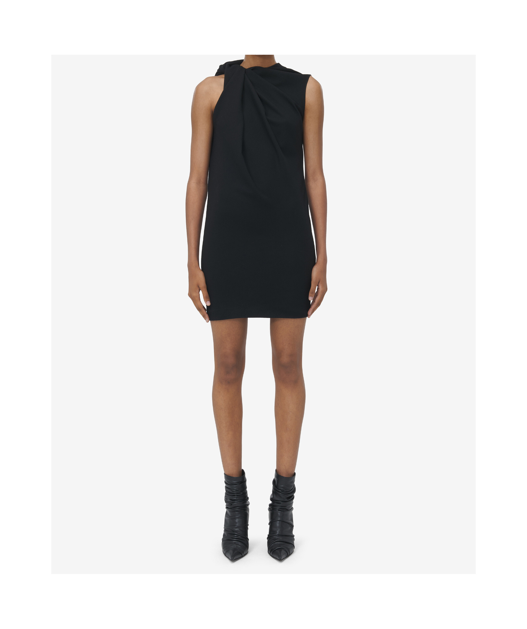 Alexander Mcqueen Knot Mini Dress In Black