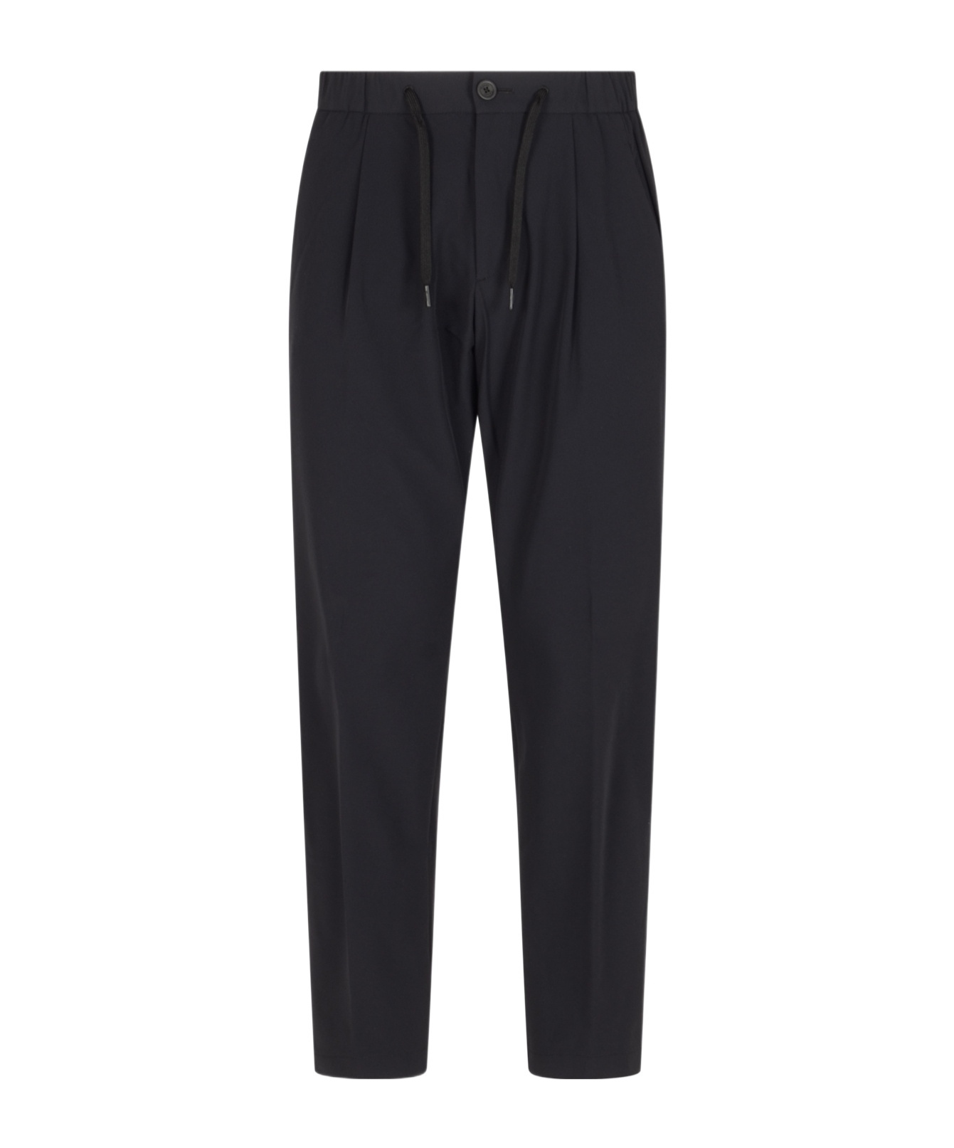 Herno Technical Fabric Pants With Drawstring Waist In Black