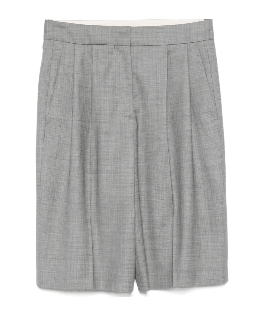 Shop Loulou Studio Creased Shorts In Gray