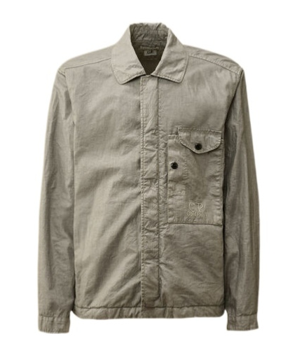C.p. Company Cp Company Lino Wax Overshirt Limestone In Gray