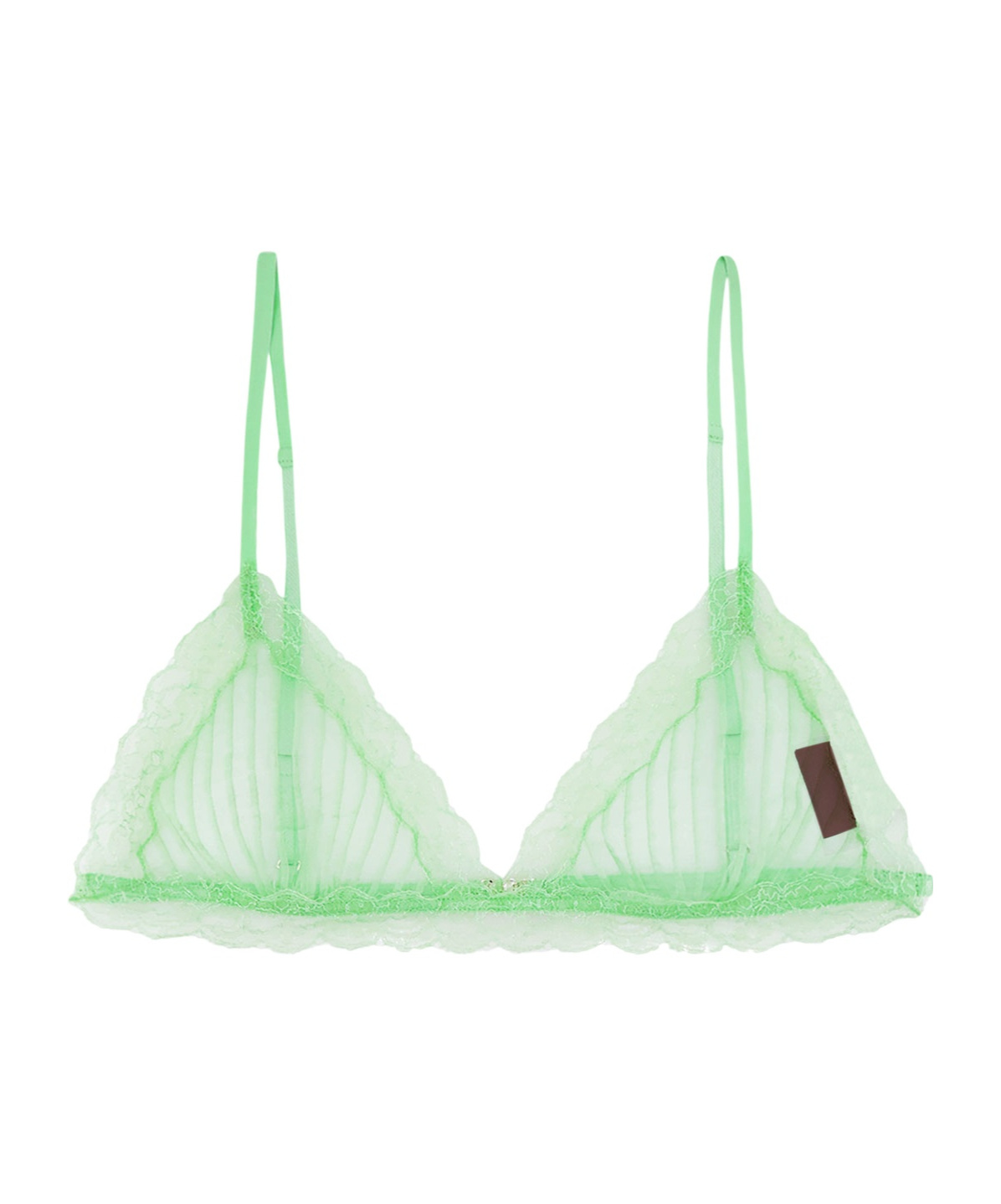Gucci Lace Detailed Triangle Bralette In Green