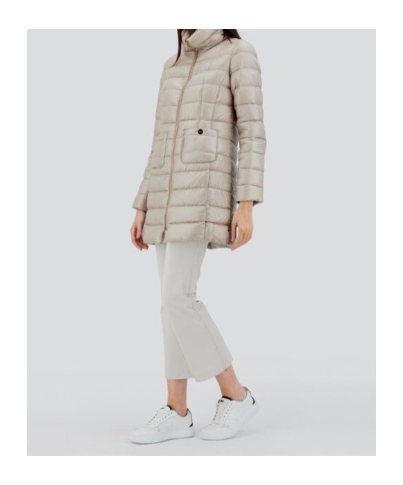 Herno Long-sleeved Down Jacket In Neutral
