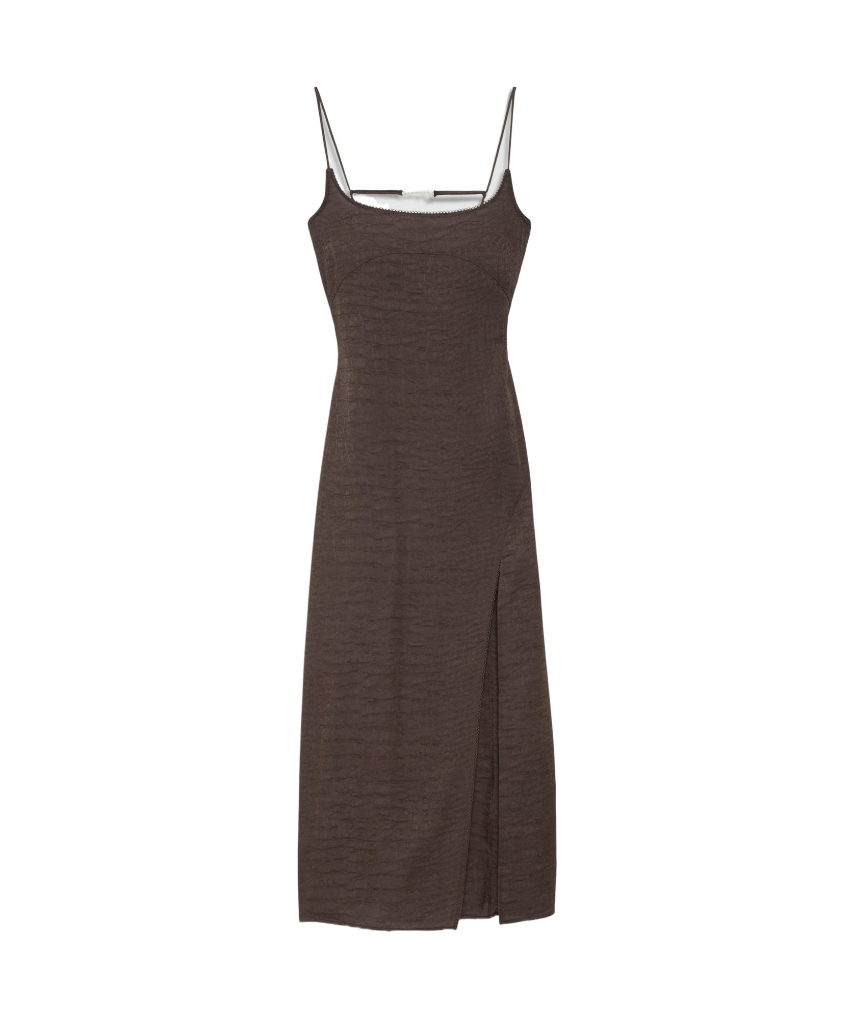 Jacquemus Womens Croco Brown La Robe Notte Croc-pattern Woven Midi Dress In Brown