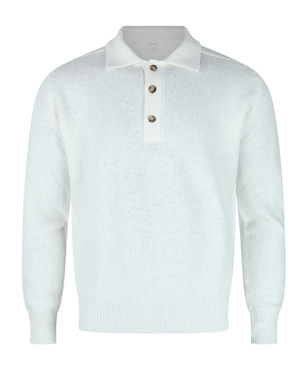 Eleventy Crewneck Collared Ribbed Cuffs In White