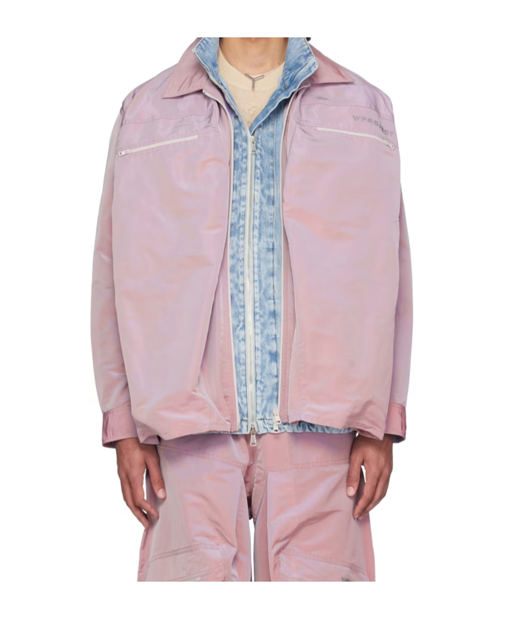 Y/project Purple Gathered Shirt In Pink