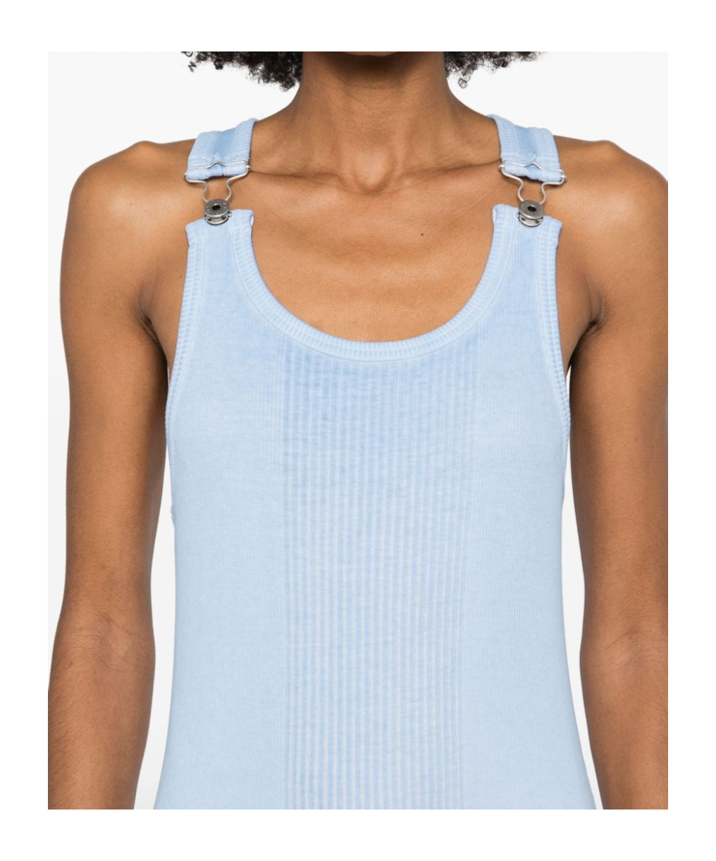 Jean Paul Gaultier Cotton Buckle-detail Maxi Dress In Blue
