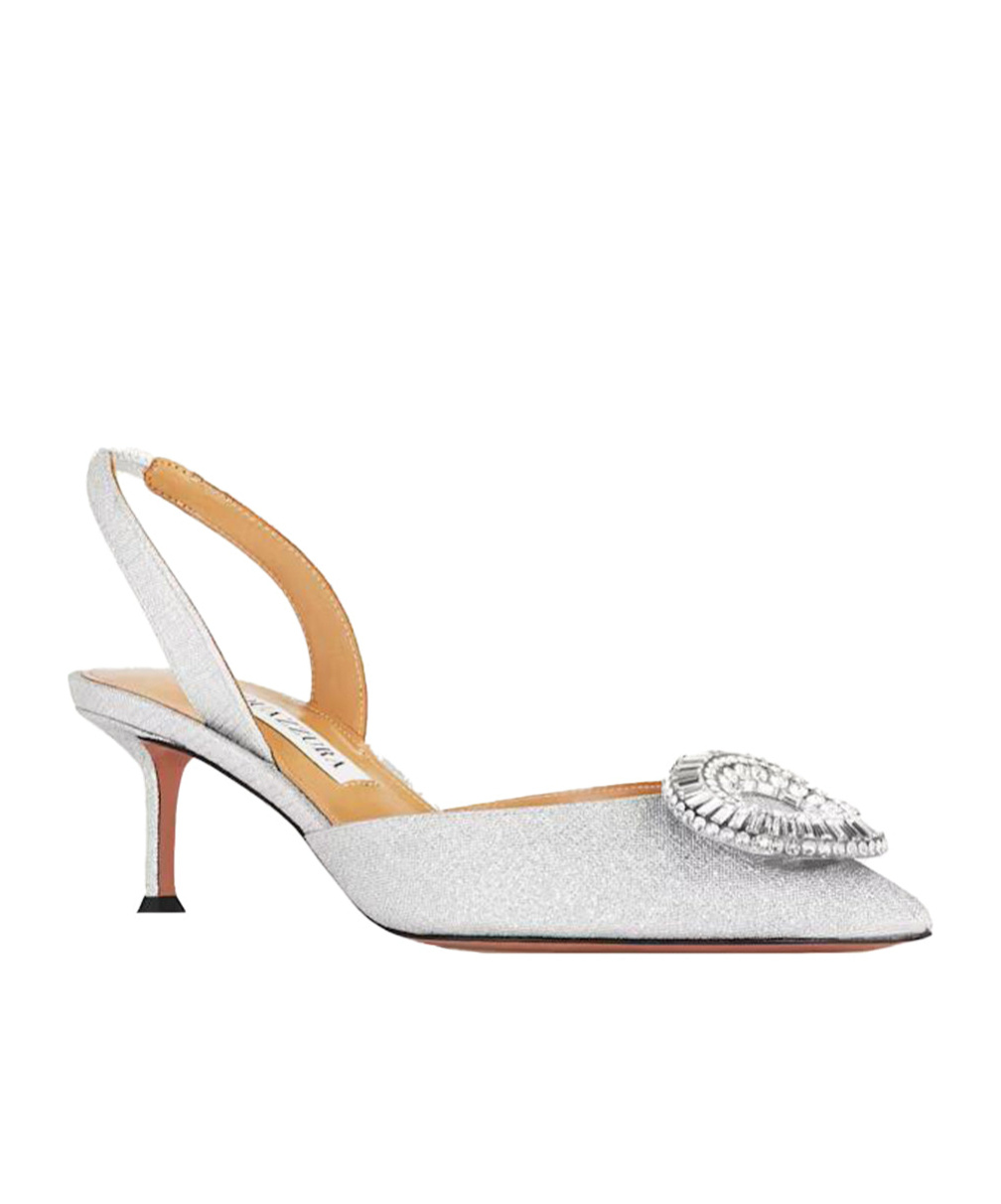 Aquazzura Pointed Toe High Heel Sandals In White
