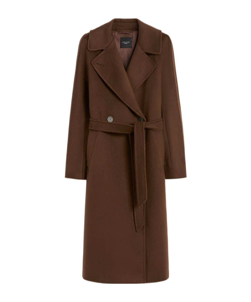 Weekend Max Mara Double-breasted Wool Mid-length Coat In Brown