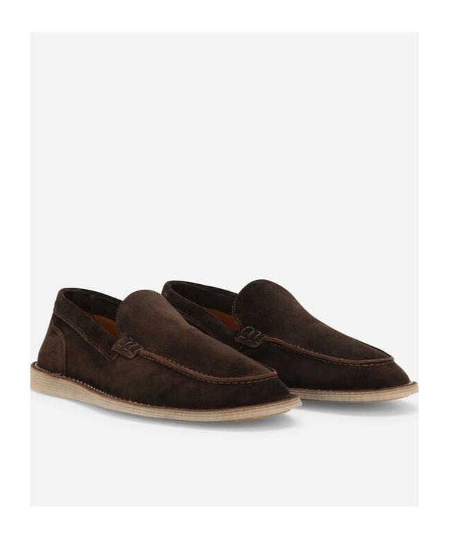 Dolce & Gabbana Suede Loafers In Black