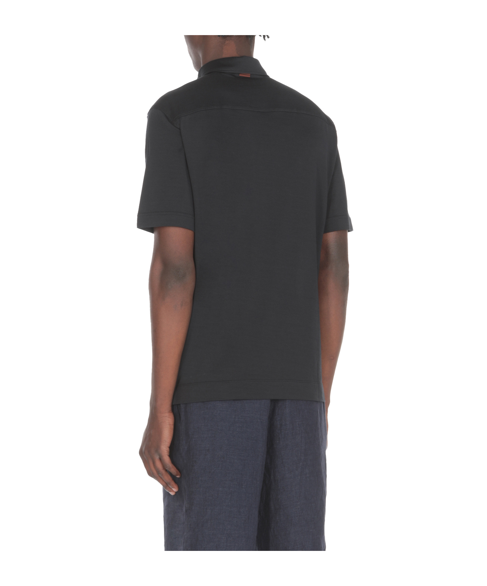 Shop Zegna Short-sleeved Polo Shirt In Black