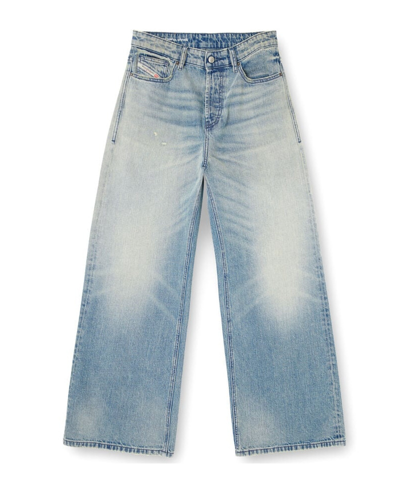 Diesel Jeans Gamba Larga In Blue