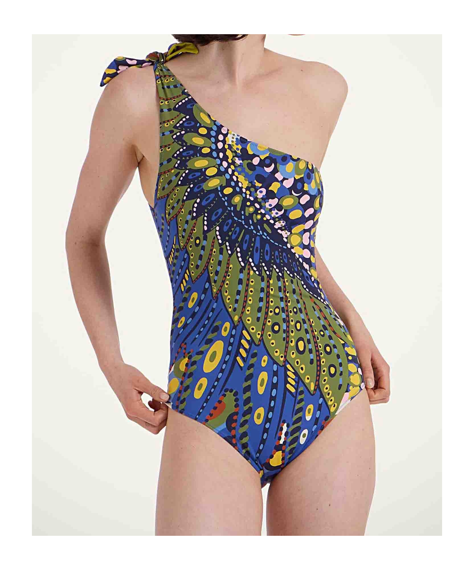 Ladoublej Editions One-shoulder Swimsuit In Multi