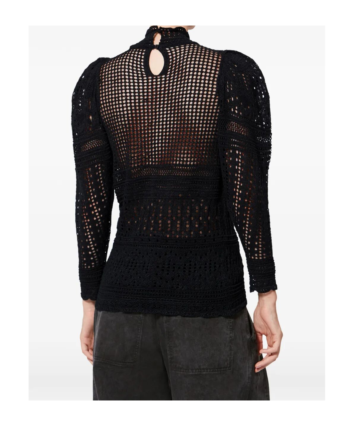 Isabel Marant Dahara Openwork Cotton Sweater Clothing In Black
