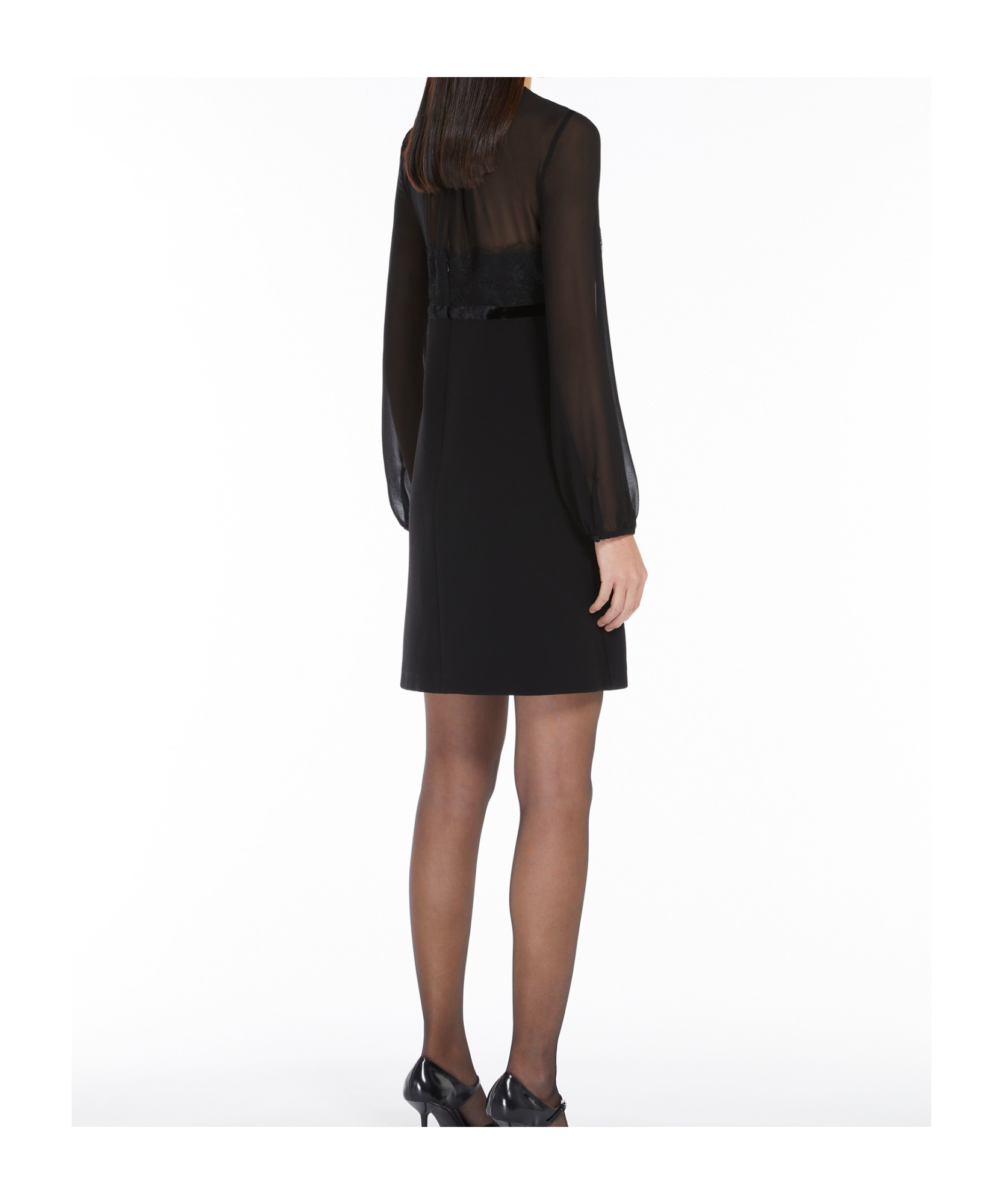 Max Mara Long-sleeved Dress In Black