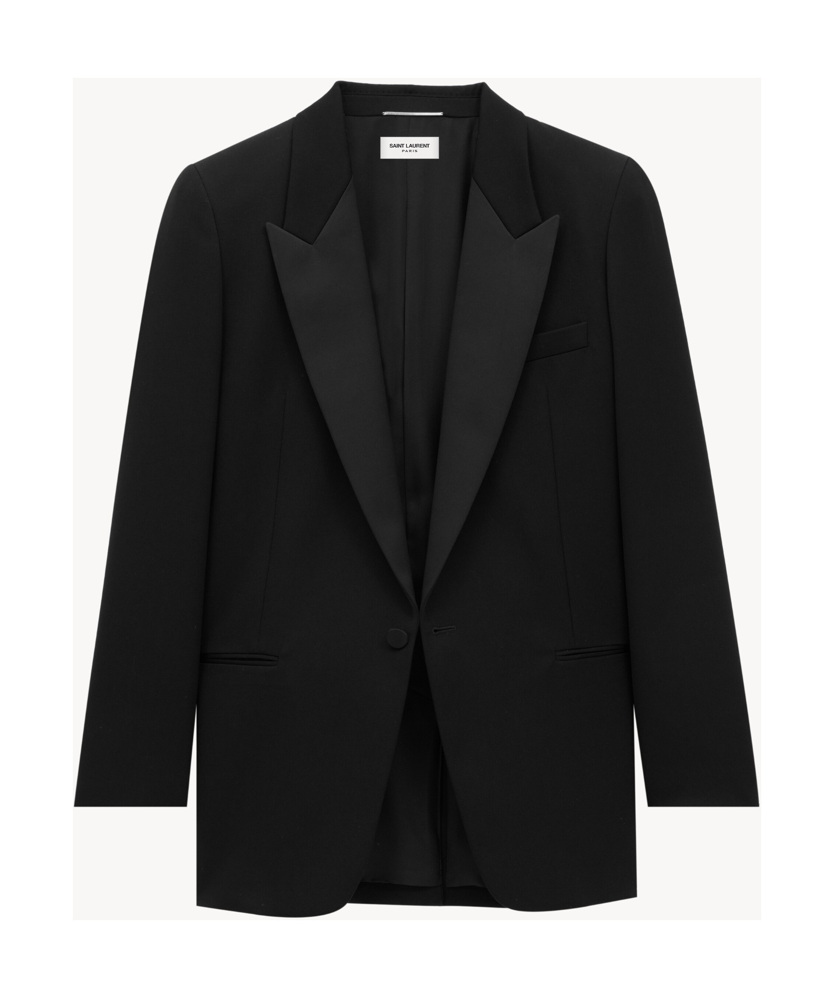 Saint Laurent Classic Long-sleeve Tuxedo Blazer In Black