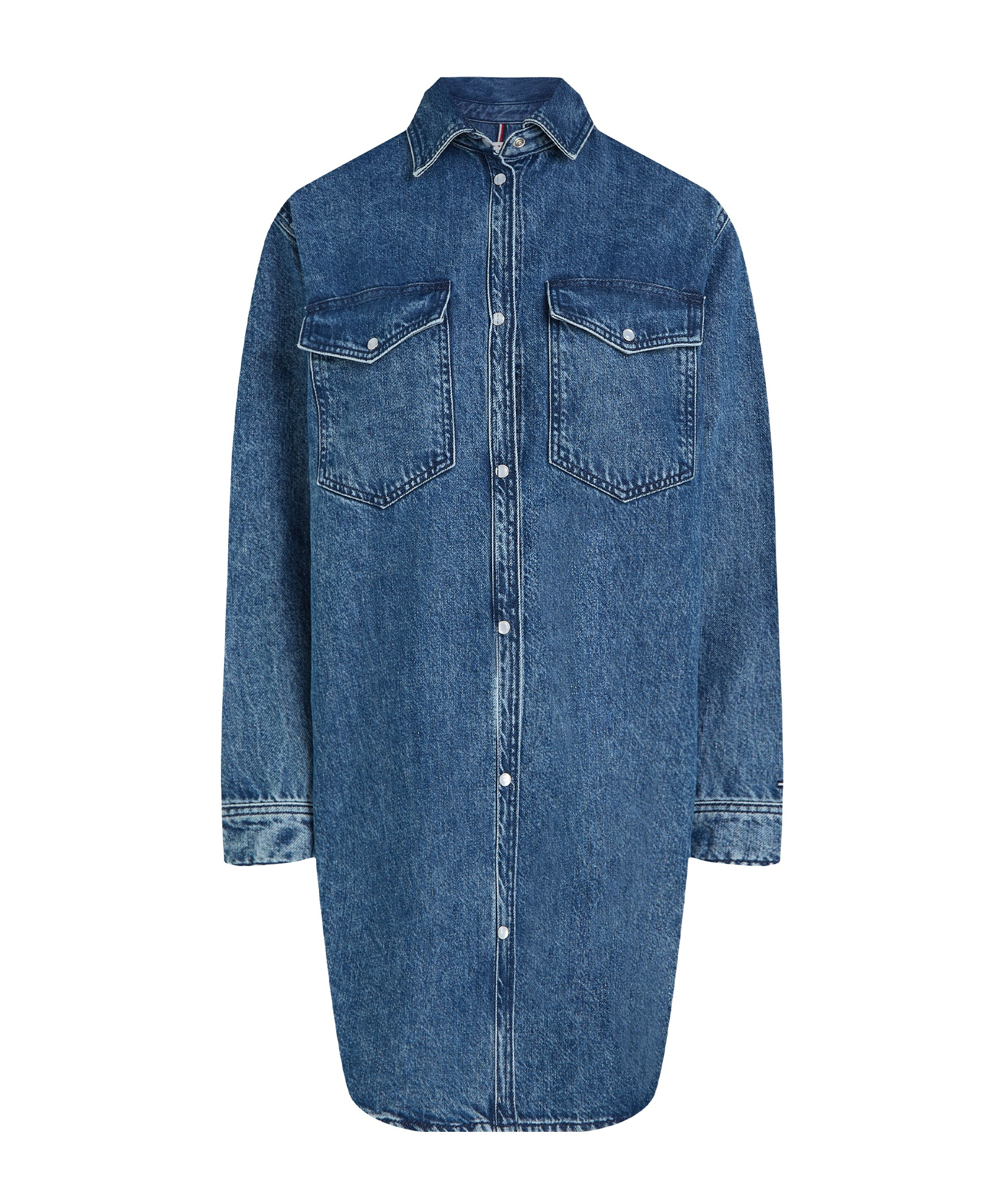 Tommy Hilfiger Long Denim Shirt Dress In Blue