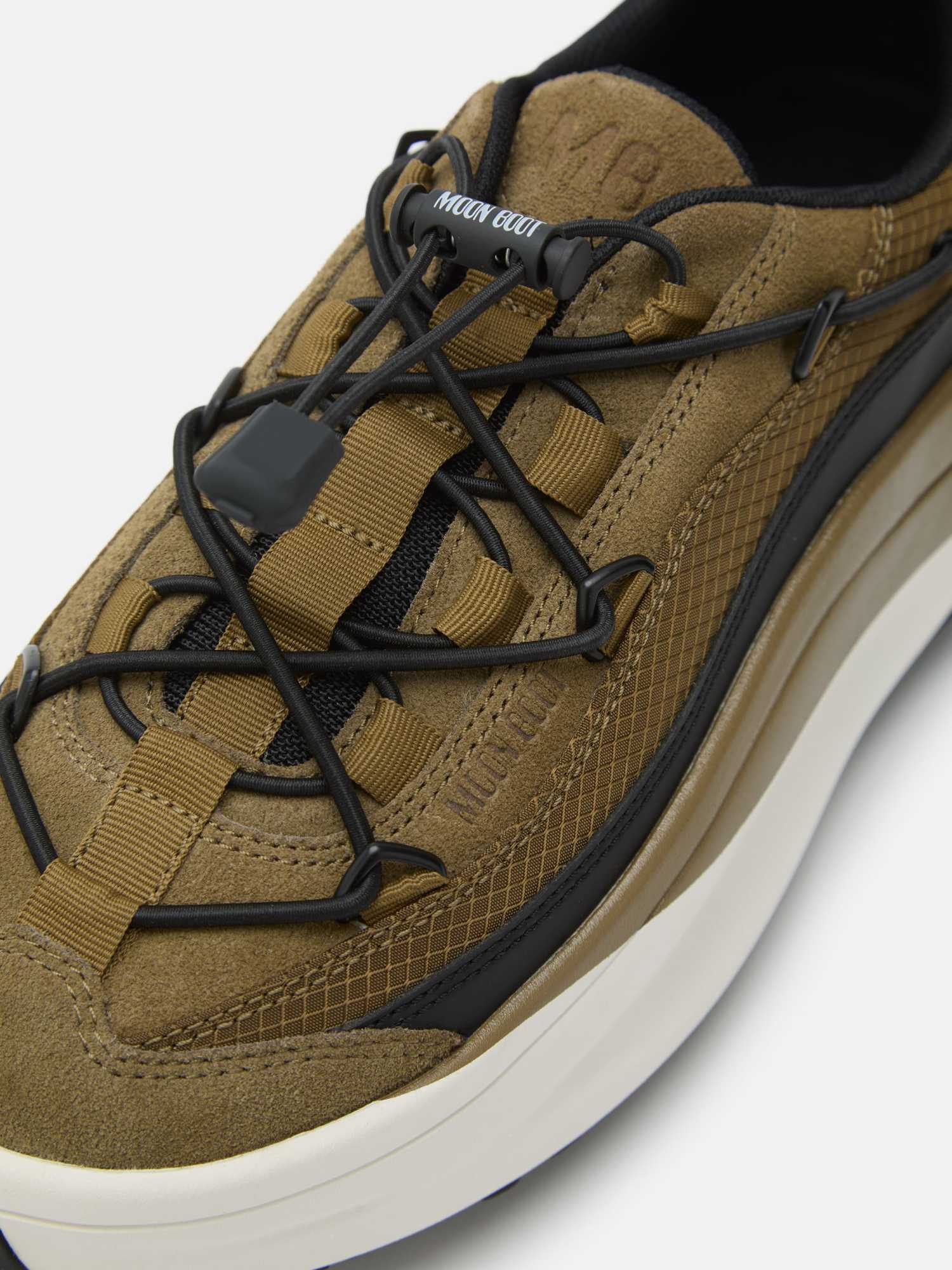 Moon Boot Moon247 Xlace Khaki Sneakers In Brown