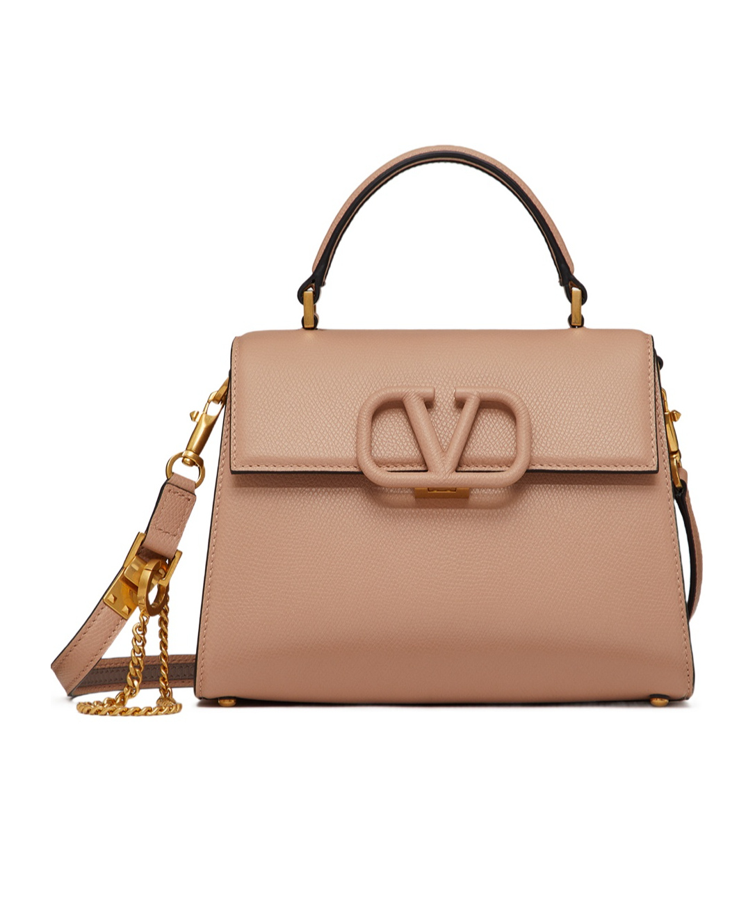 Valentino Small Calf Leather Vsling Top-handle Bag In Pink