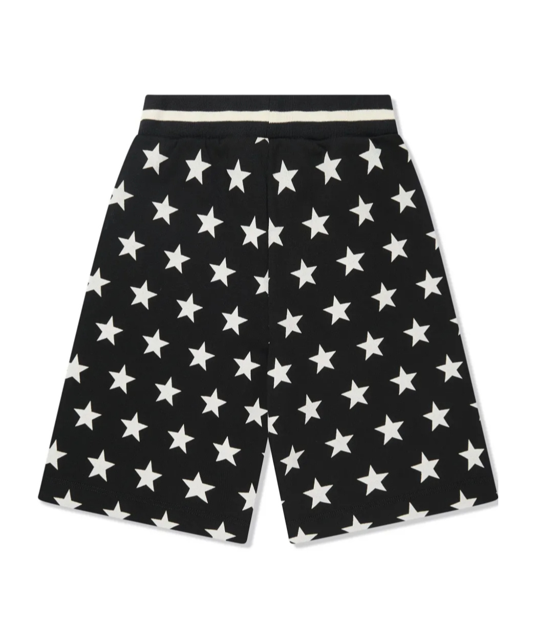 Balmain Star Print Cotton Shorts In Black/white
