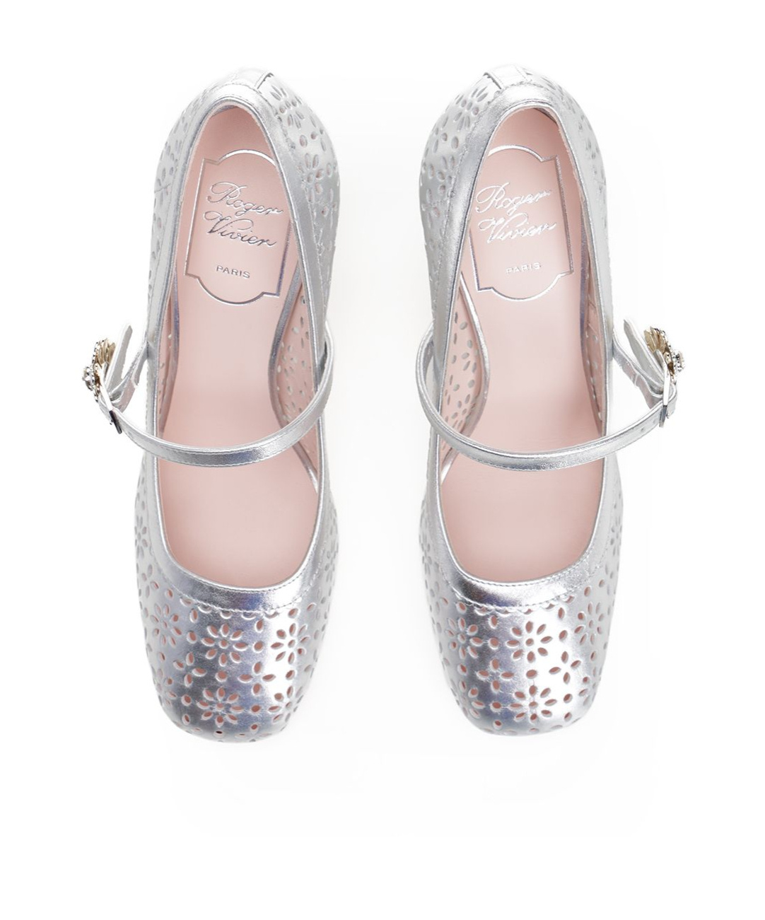Roger Vivier Vivier Perfo Mary Jane Pumps 85 In Silver